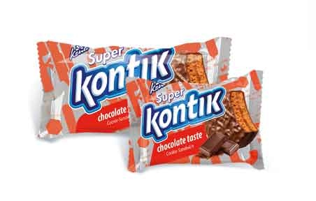 Печиво-сендвіч Супер Контік шоколадний смак (45 г, 90 г), Конті, Konti - 18475