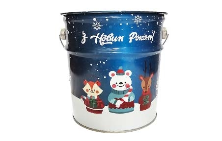 2026 Новорічне залізне відерце "Ласощі до свят" (500 грам) - 19753