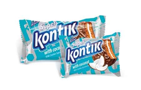 Печиво-сендвіч Супер Контік з кокосом молочний (45 г, 90 г), Конті, Konti - 18479